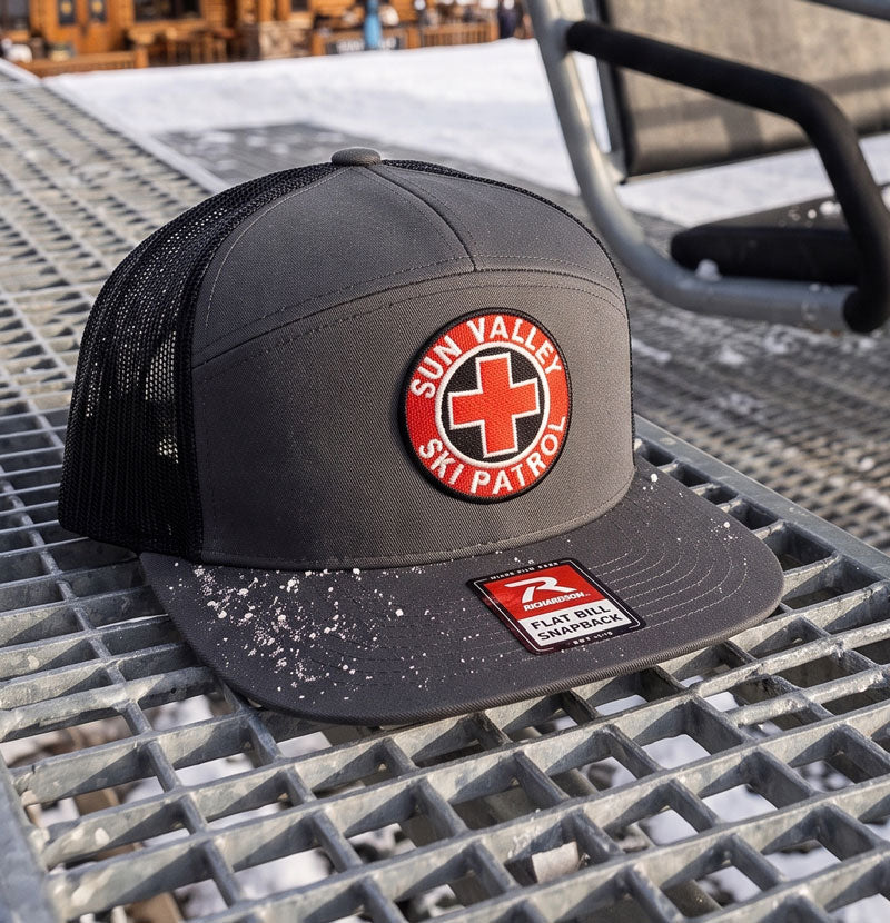 Sun Valley Ski Patrol Embroidered Richardson 168 7-Panel Trucker Hat