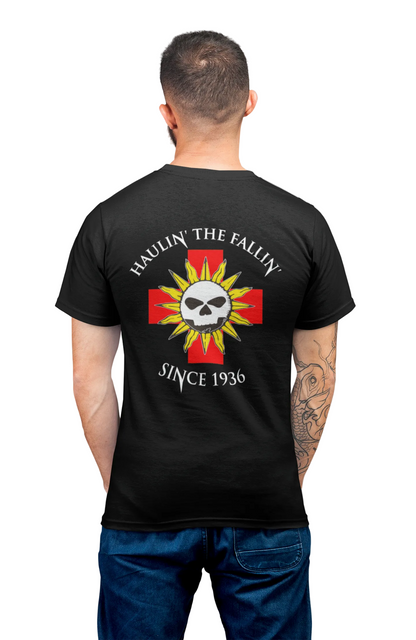 Haulin' The Fallin' Cotton T-Shirt - Sun Valley Ski Patrol